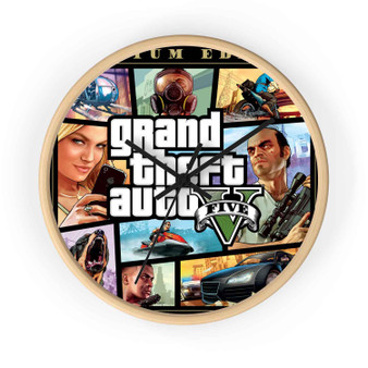 Grand Theft Auto V Premium Edition Wooden Wall Clock