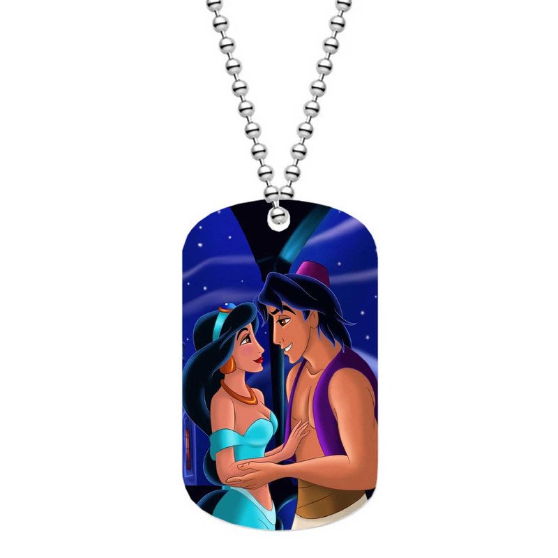 Zavstyle Aladdin and Jasmine Disney Love Night Dog Tag Military Stainless Steel