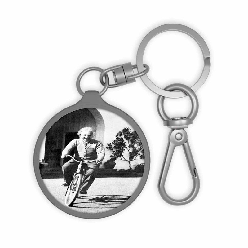 Zavstyle Albert Einstein Riding Bike Keyring Tag Accessories