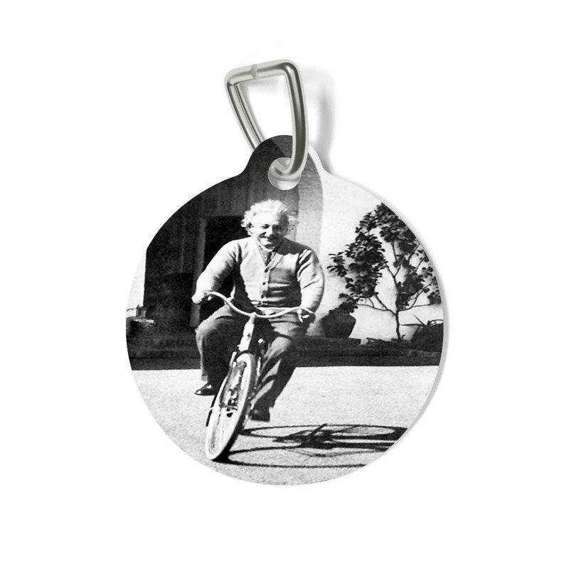 Zavstyle Albert Einstein Riding Bike Pet Tag