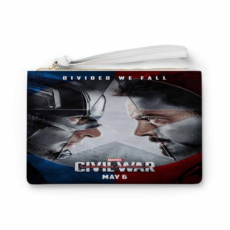 Zavstyle Captain America With Iron Man Civil War Clutch Bag
