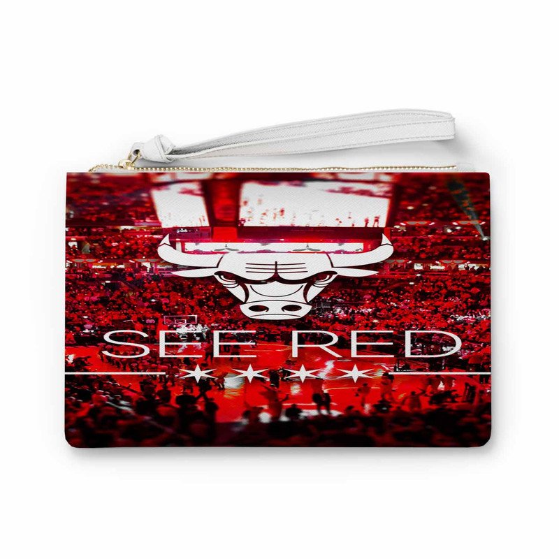 Zavstyle Chicago Bulls See Red Clutch Bag