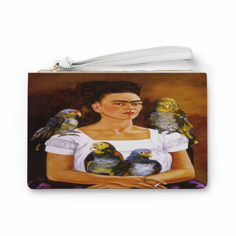 Zavstyle Frida Kahlo Me and My Parrots Clutch Bag