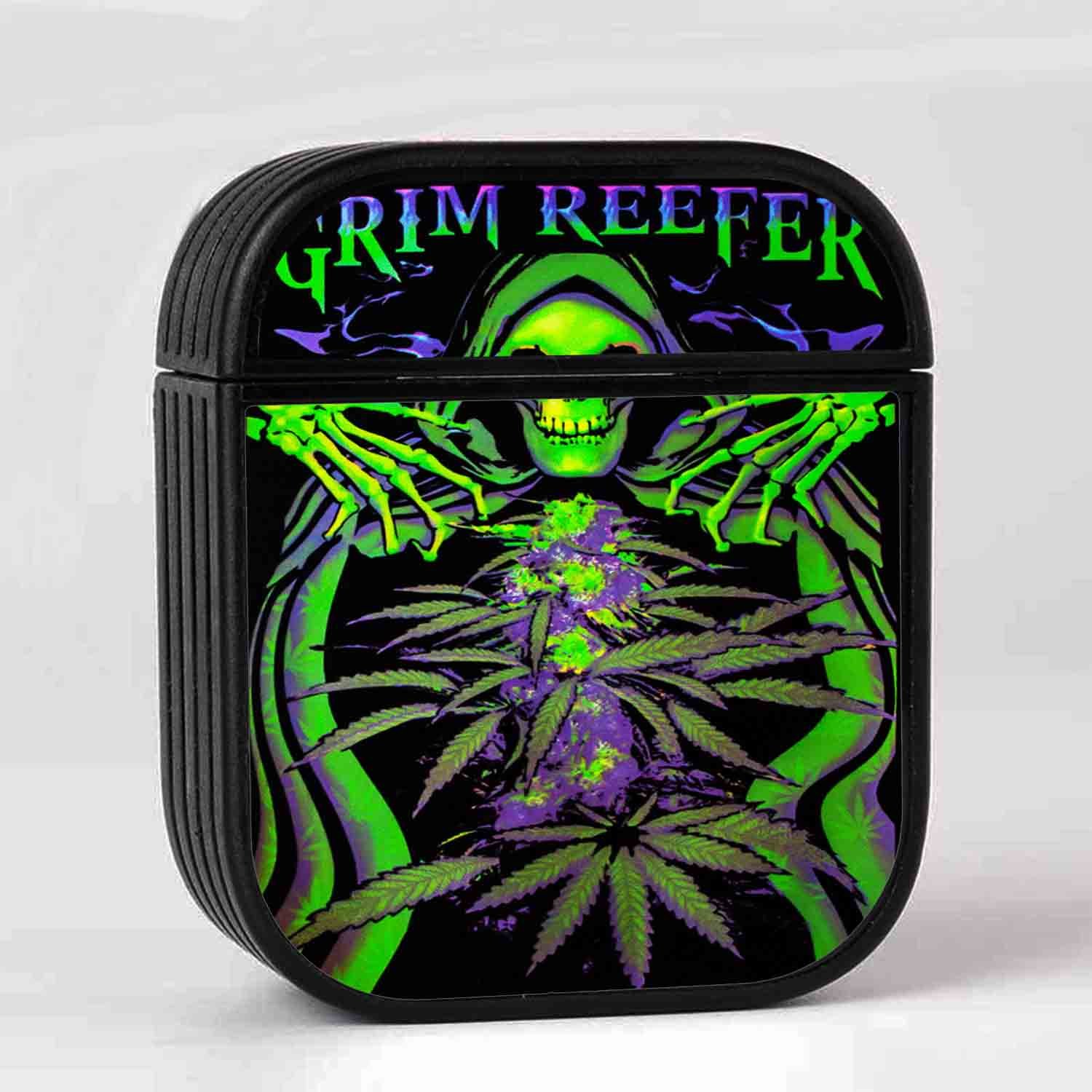 Zavstyle Grim Reefer Marijuana Pot Blacklight AirPods Case