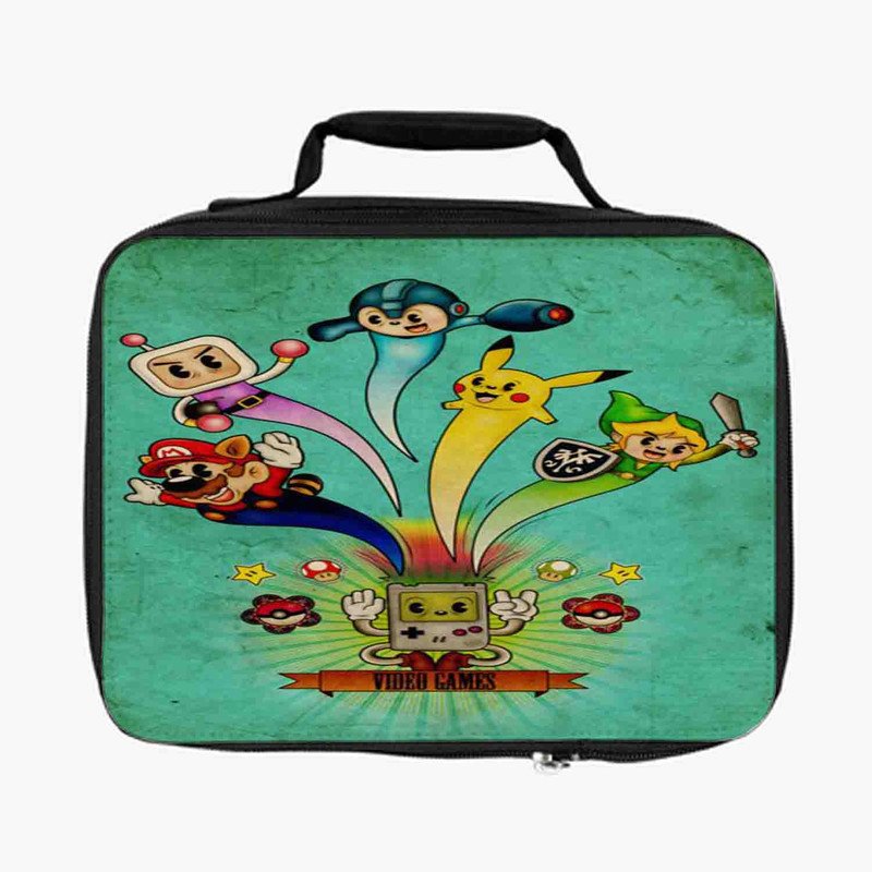 Zavstyle Mario Bross Adventure Time Pokemon Zelda Lunch Bag