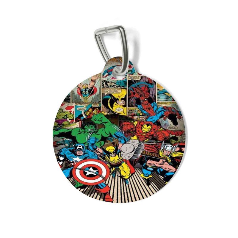 Zavstyle Marvel Comics Superheroes Collage Pet Tag