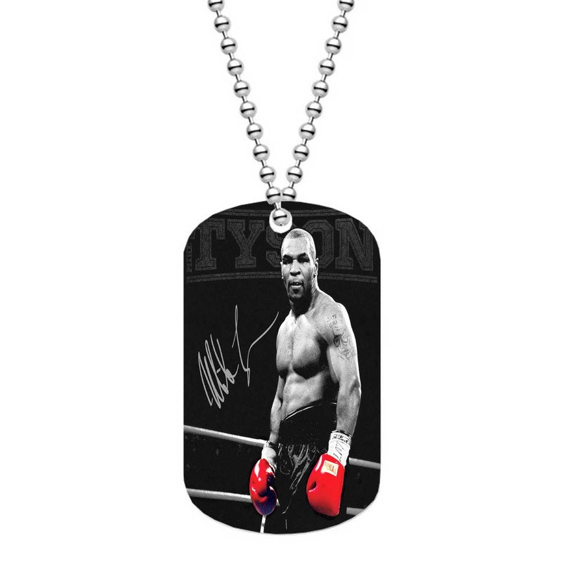 Zavstyle Mike Tyson Red Hand Dog Tag Military Stainless Steel