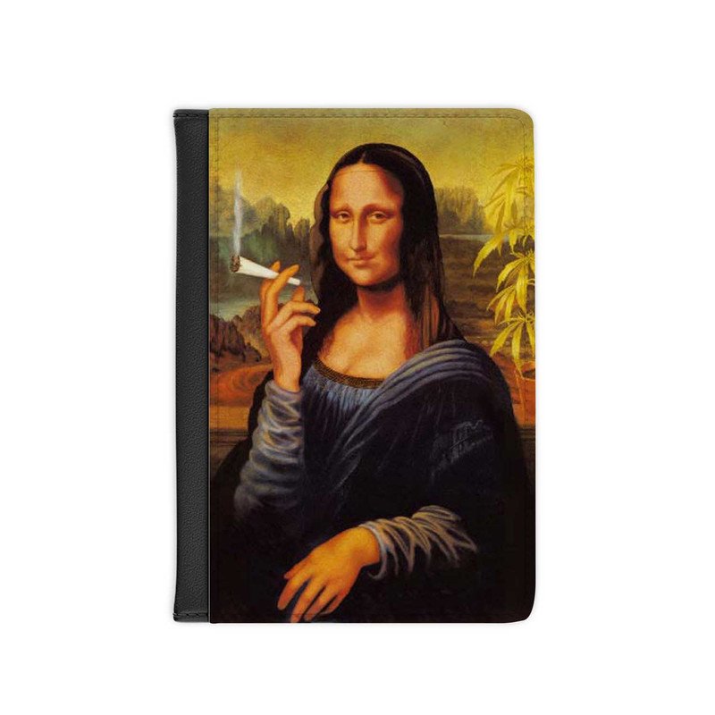 Zavstyle Mona Lisa Smoking Joint Passport Cover