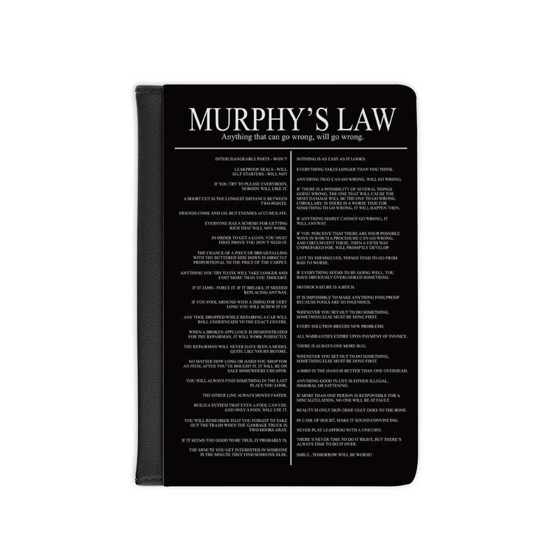 Zavstyle Murphy s Law Poster Passport Cover