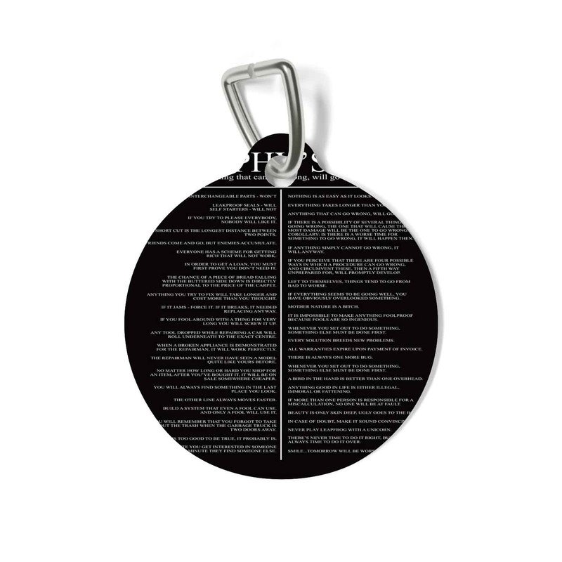 Zavstyle Murphy s Law Poster Pet Tag