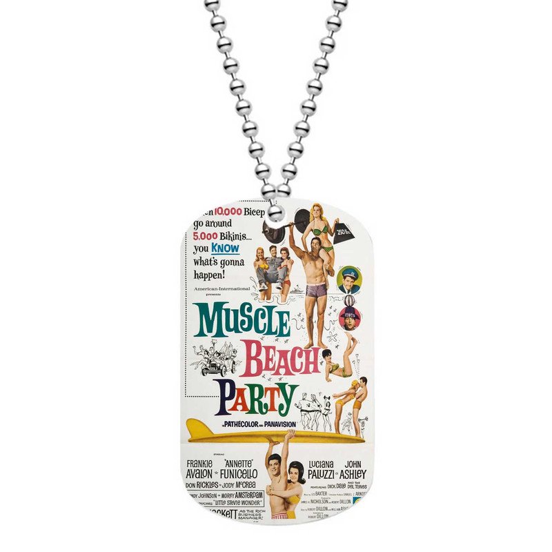 Zavstyle Muscle Beach Party Dog Tag Military Stainless Steel