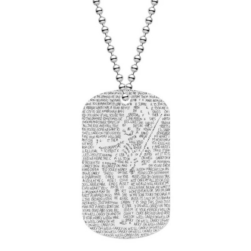 Zavstyle My Chemical Romance The Black Parade Typography Dog Tag Military Stainless Steel