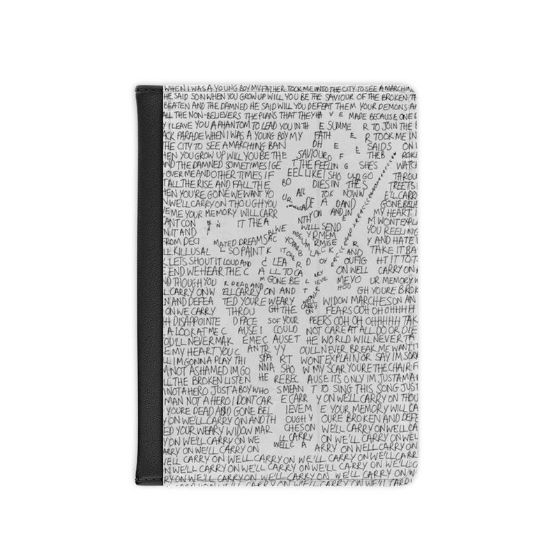 Zavstyle My Chemical Romance The Black Parade Typography Passport Cover