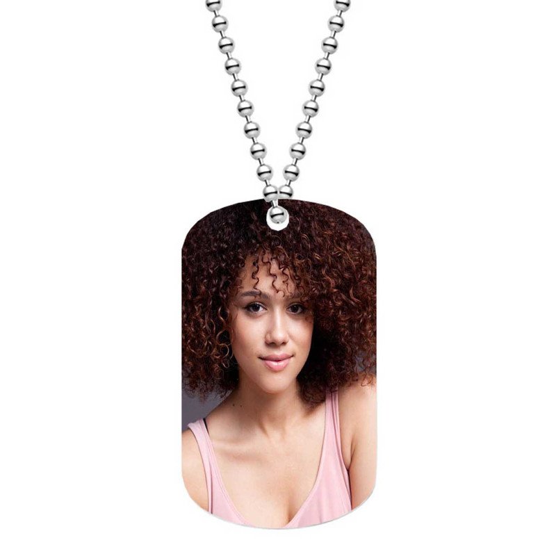 Zavstyle Nathalie Emmanuel Dog Tag Military Stainless Steel
