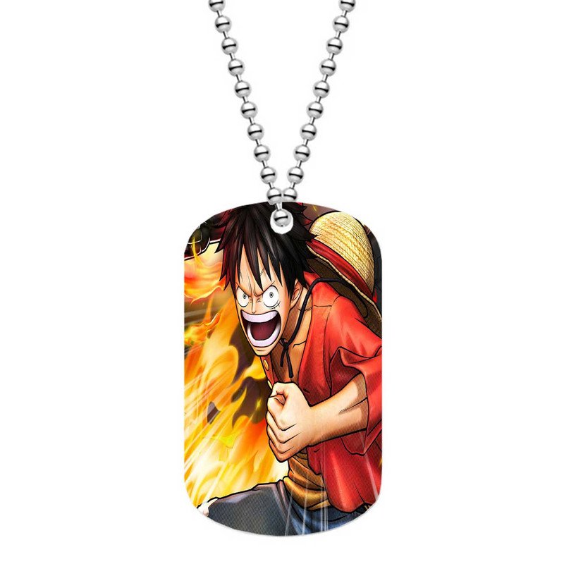 Zavstyle One Piece Pirate Warriors 2 Luffy Fire Boxing Angry Dog Tag Military Stainless Steel