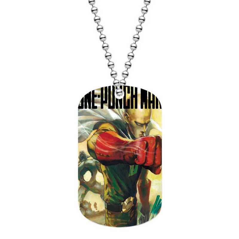 Zavstyle One Punch Man Red Hand Dog Tag Military Stainless Steel