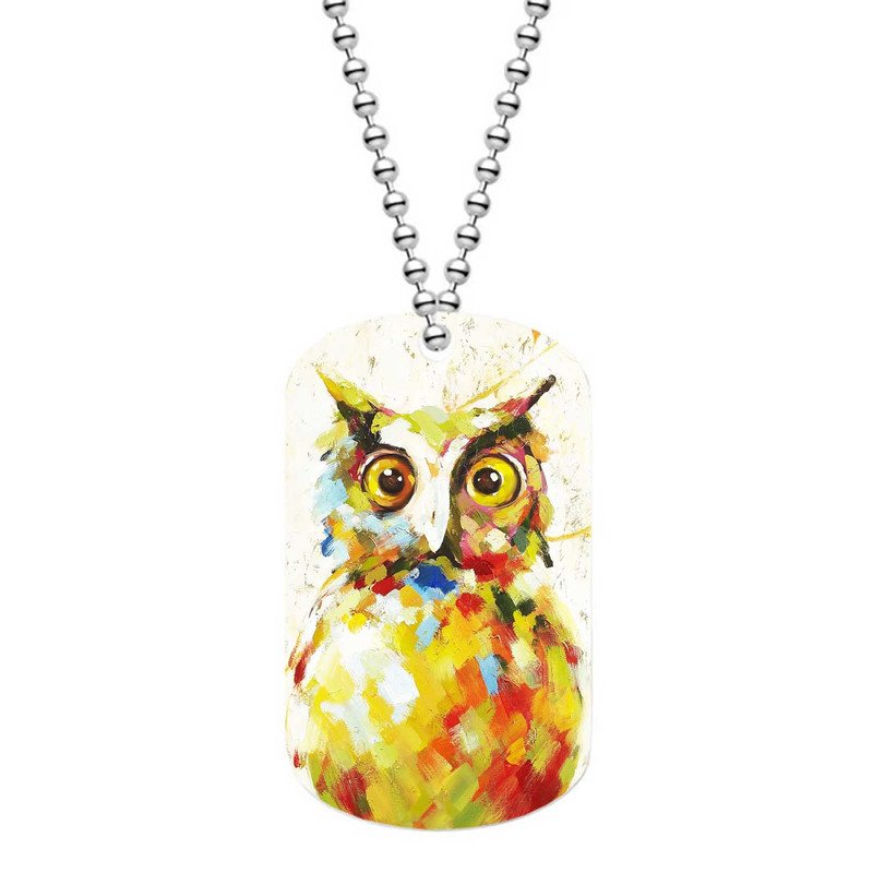 Zavstyle Owl Dog Tag Military Stainless Steel