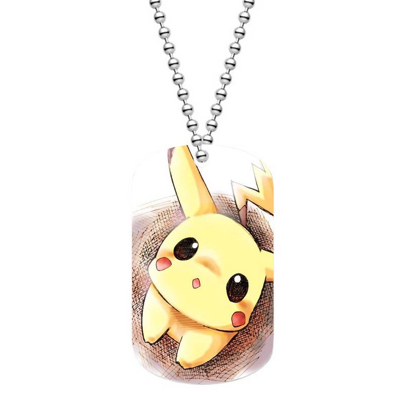 Zavstyle PIkachu Pokemon Print Dog Tag Military Stainless Steel