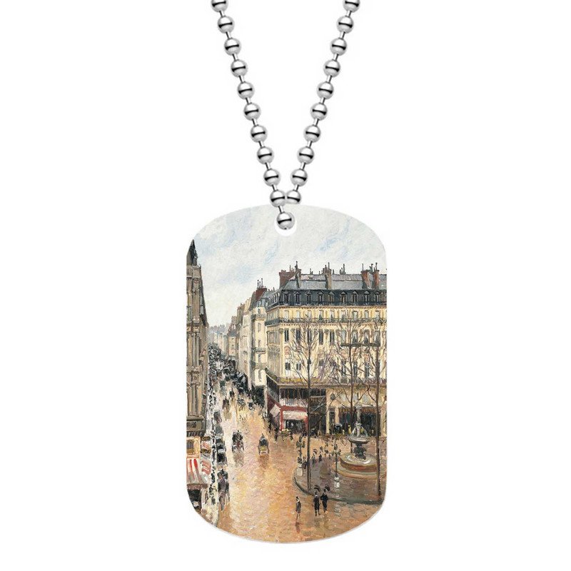 Zavstyle Paris Camille Pissarro Dog Tag Military Stainless Steel