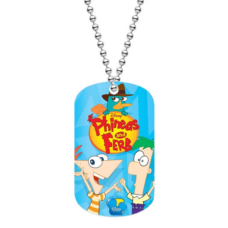 Zavstyle Phineas and Ferb Dog Tag Military Stainless Steel