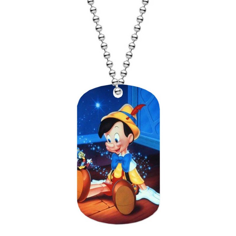 Zavstyle Pinocchio Disney Dog Tag Military Stainless Steel