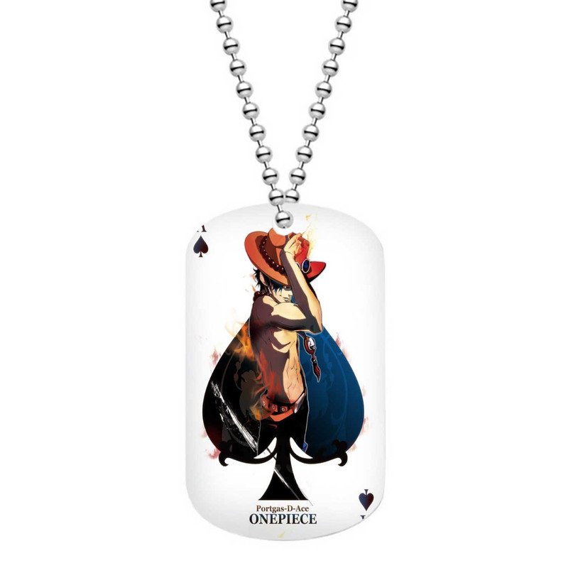 Zavstyle Portgas D Ace Card One Piece Dog Tag Military Stainless Steel