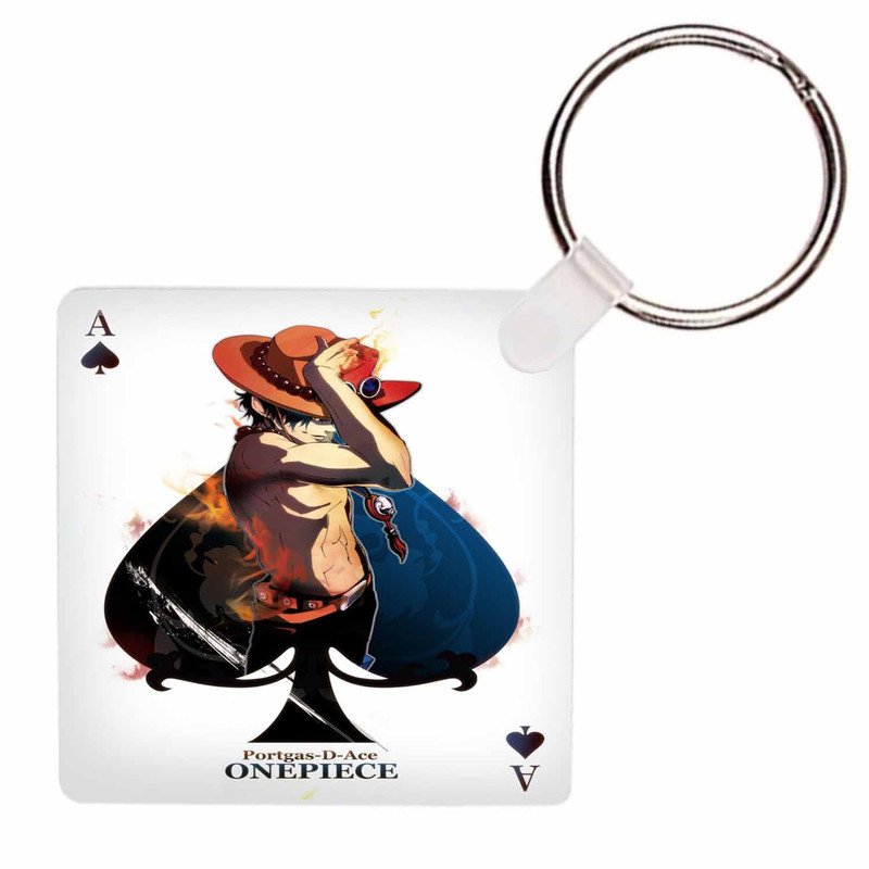 Zavstyle Portgas D Ace Card One Piece Keychain