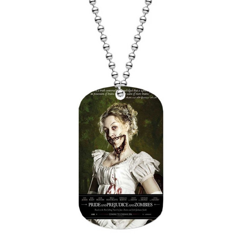 Zavstyle Pride and Prejudice and Zombies Dog Tag Military Stainless Steel