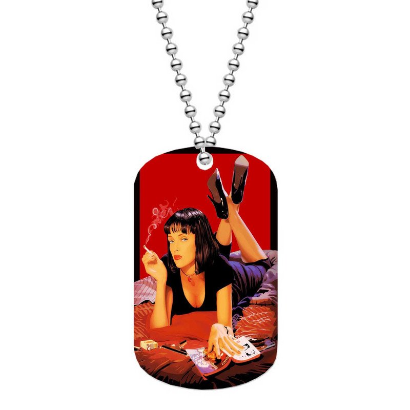 Zavstyle Pulp Fiction Print Dog Tag Military Stainless Steel