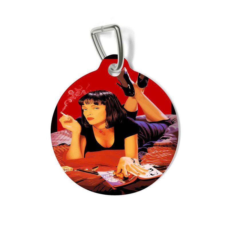 Zavstyle Pulp Fiction Print Pet Tag