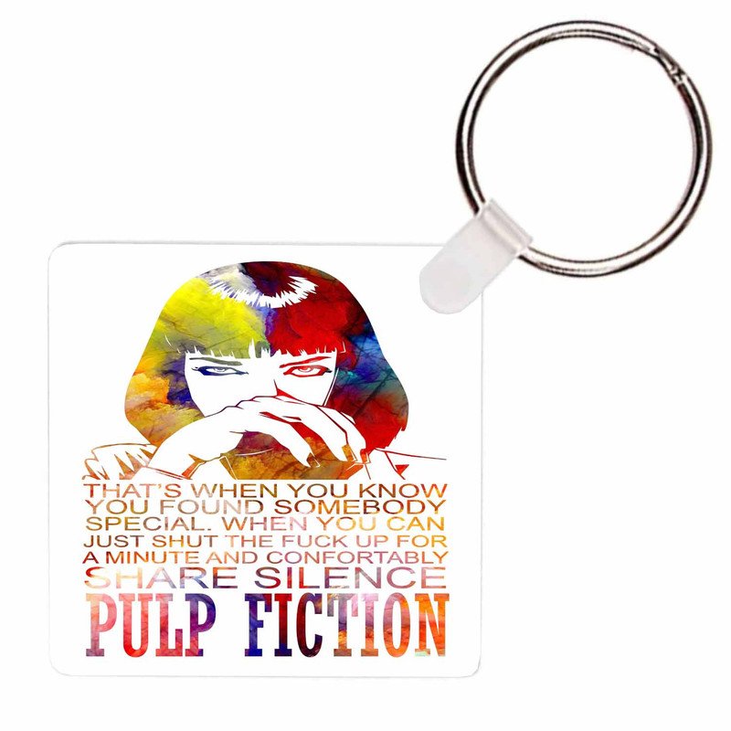 Zavstyle Pulp Fiction Uma Thurman Quotes Keychain