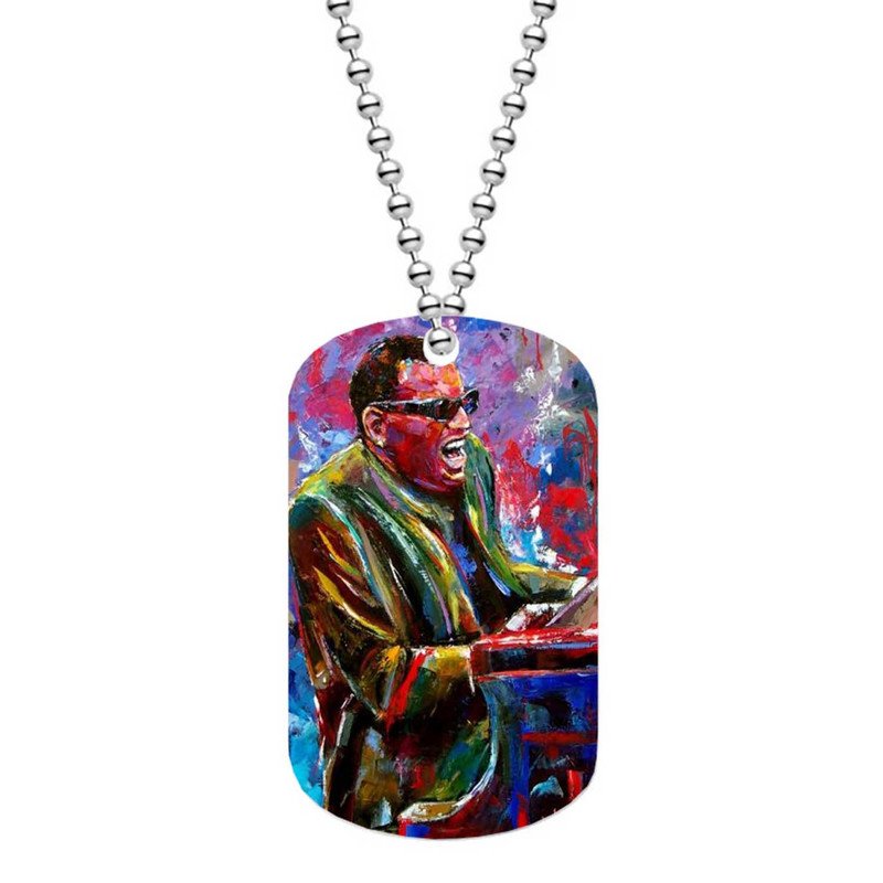 Zavstyle Ray Charles Dog Tag Military Stainless Steel