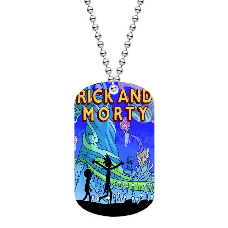 Zavstyle Rick and Morty Silhouette Dog Tag Military Stainless Steel