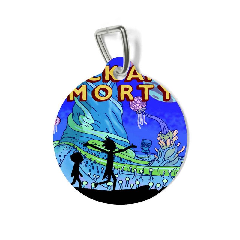 Zavstyle Rick and Morty Silhouette Pet Tag