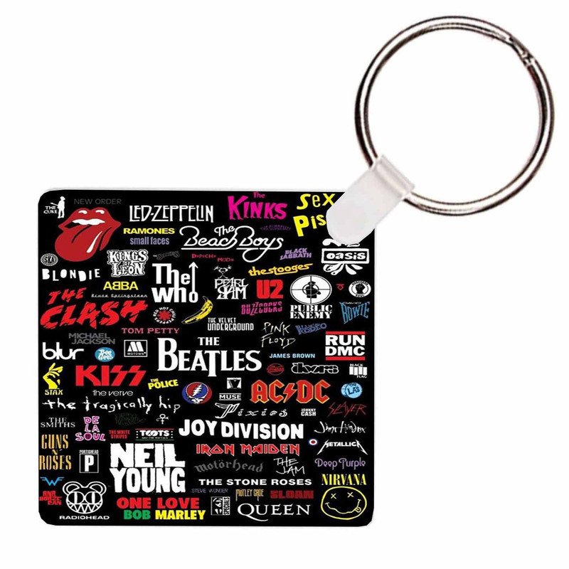 Zavstyle Rolling Stones Ramones The Beatles Kiss ACDC Keychain