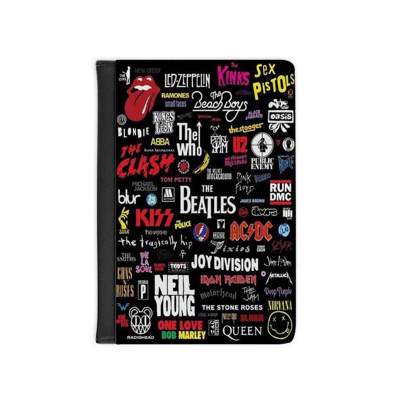 Zavstyle Rolling Stones Ramones The Beatles Kiss ACDC Passport Cover