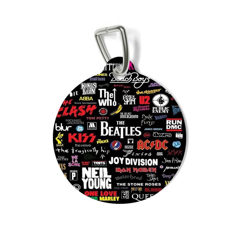 Zavstyle Rolling Stones Ramones The Beatles Kiss ACDC Pet Tag