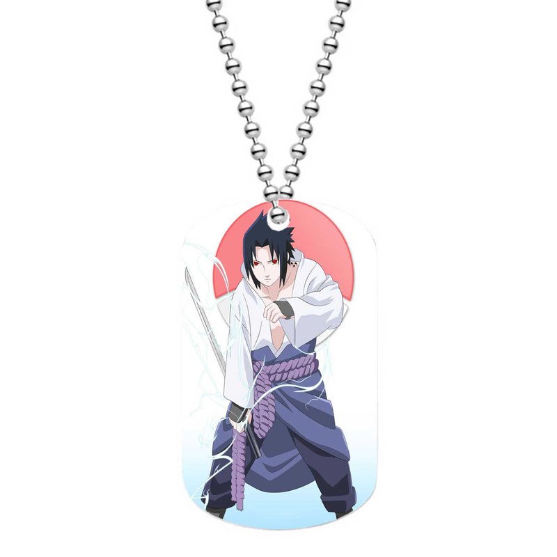 Zavstyle Sasuke Uchiha Naruto Dog Tag Military Stainless Steel