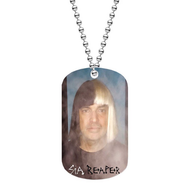 Zavstyle Sia Reaper With Smoke Dog Tag Military Stainless Steel