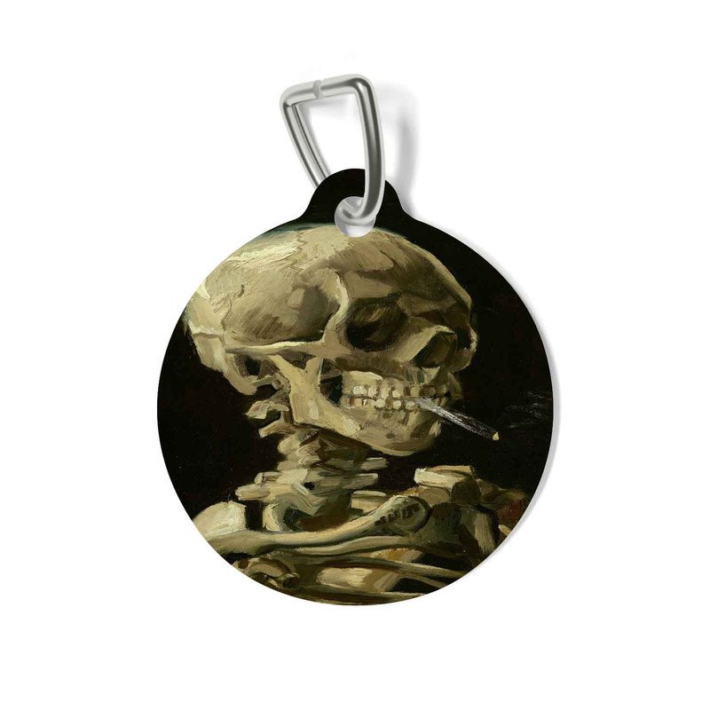 Zavstyle Skull With Cigarette Vincent Van Gogh Pet Tag