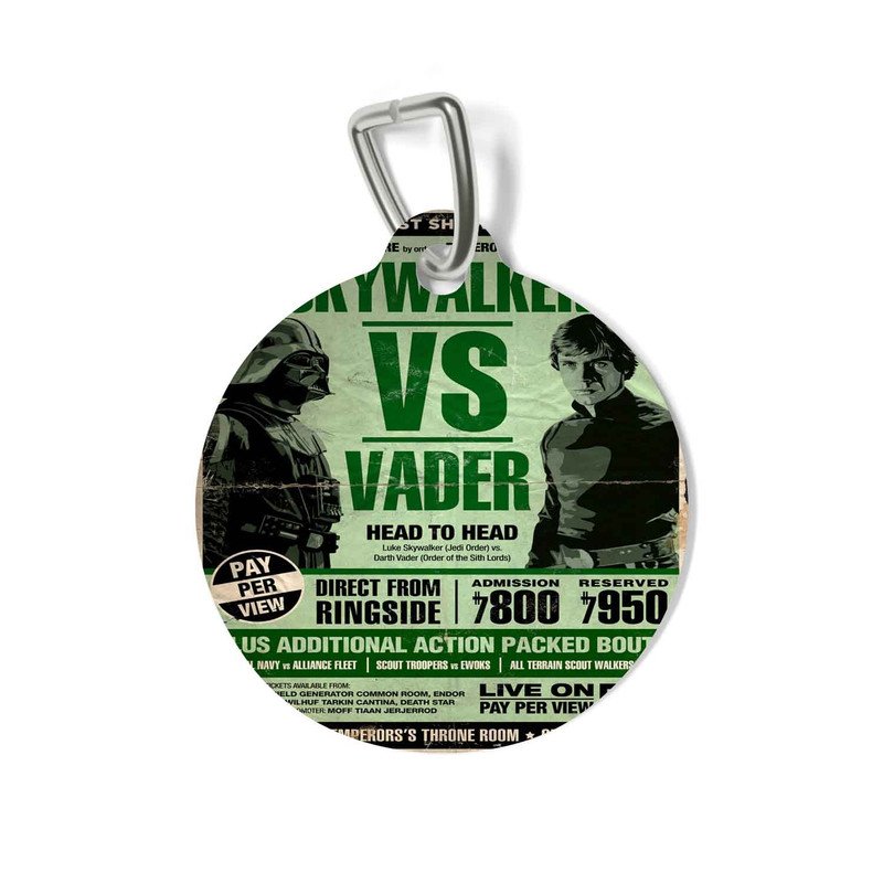 Zavstyle Skywalker vs Darth Vader Star Wars Pet Tag