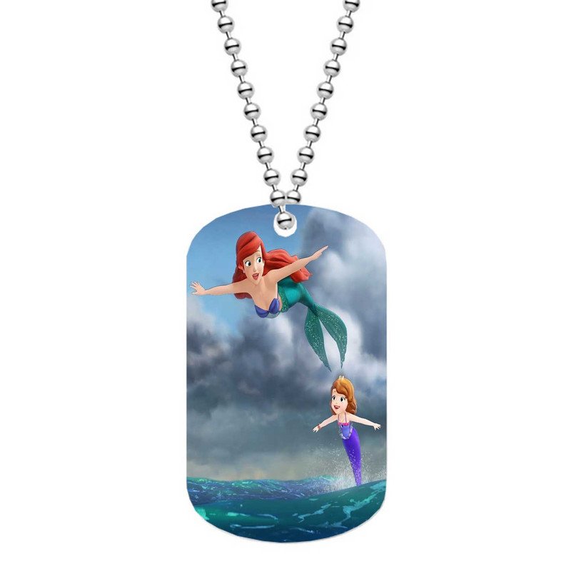 Zavstyle Sofia The First and Ariel The Little Mermaid Disney Fly Dog Tag Military Stainless Steel