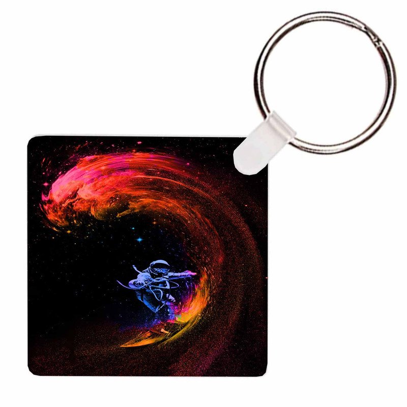 Zavstyle Space Surfing Galaxy Keychain