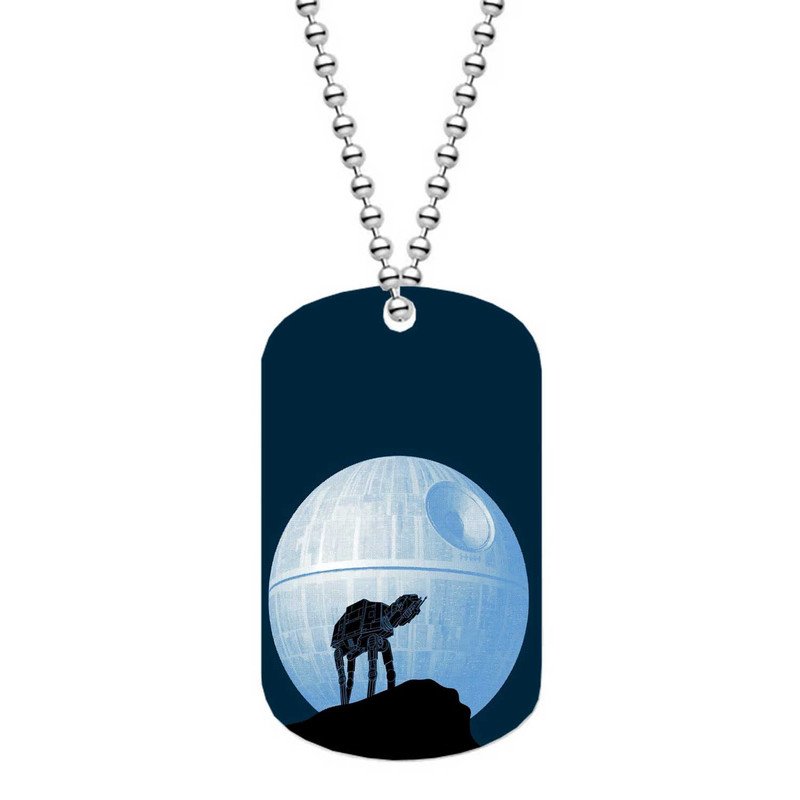 Zavstyle Star Wars Death Star at Moon Planet Dog Tag Military Stainless Steel