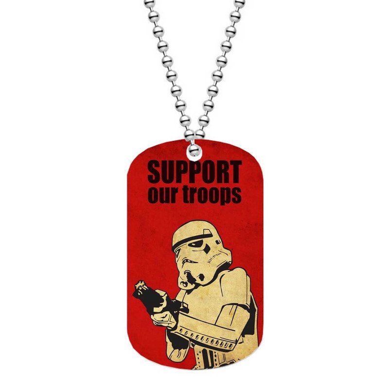 Zavstyle Stormtrooper Support Our Troops Dog Tag Military Stainless Steel