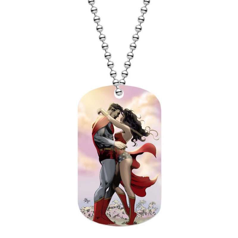 Zavstyle Superman and Wonder Woman Dog Tag Military Stainless Steel