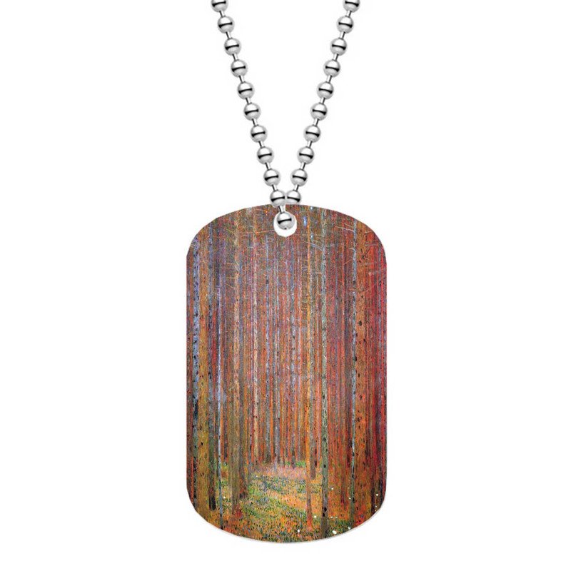 Zavstyle Tannenwald Gustav Klimt Dog Tag Military Stainless Steel
