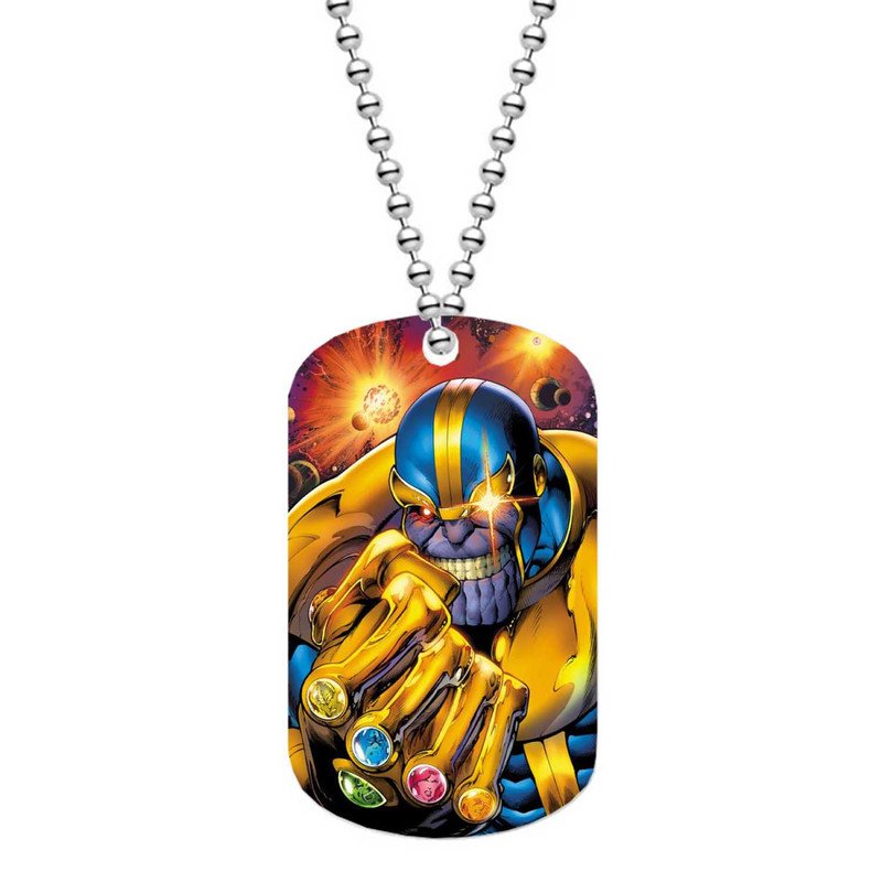 Zavstyle Thanos The Avengers Print Dog Tag Military Stainless Steel