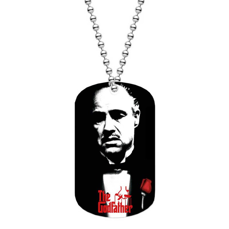 Zavstyle The Godfather Red Rose Dog Tag Military Stainless Steel