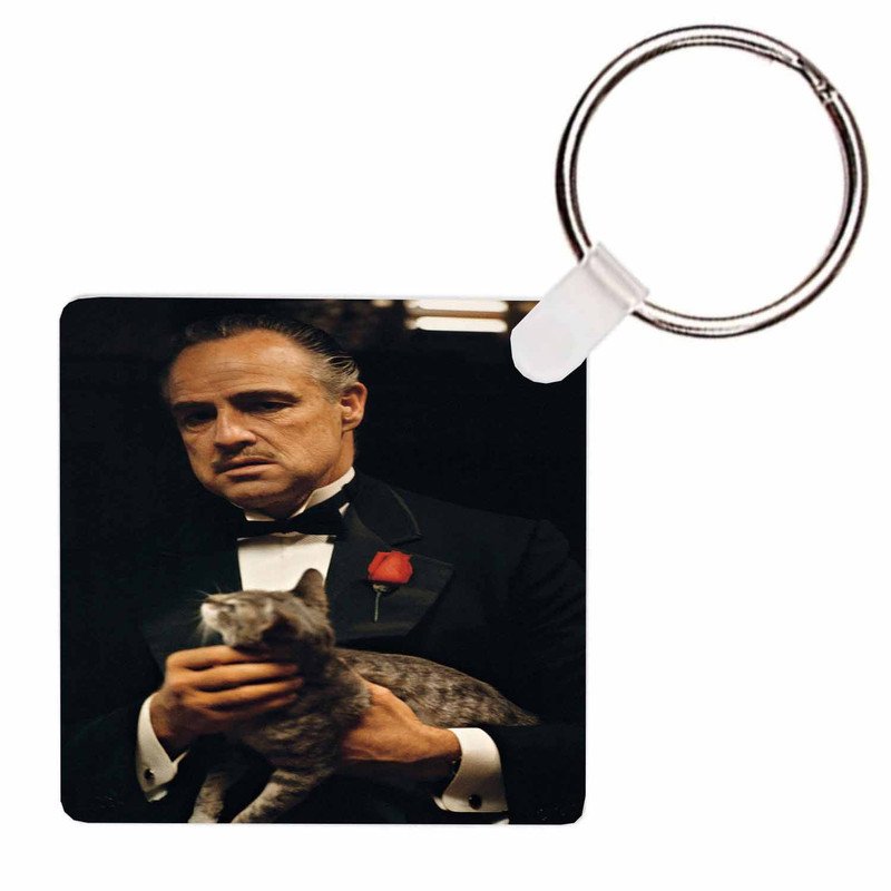 Zavstyle The Godfather WIth Cat Keychain